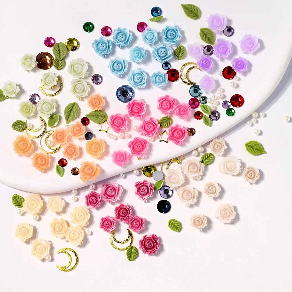 3D камеллии розы цветы искусственные ногти для акриловых ногтей жемчужные