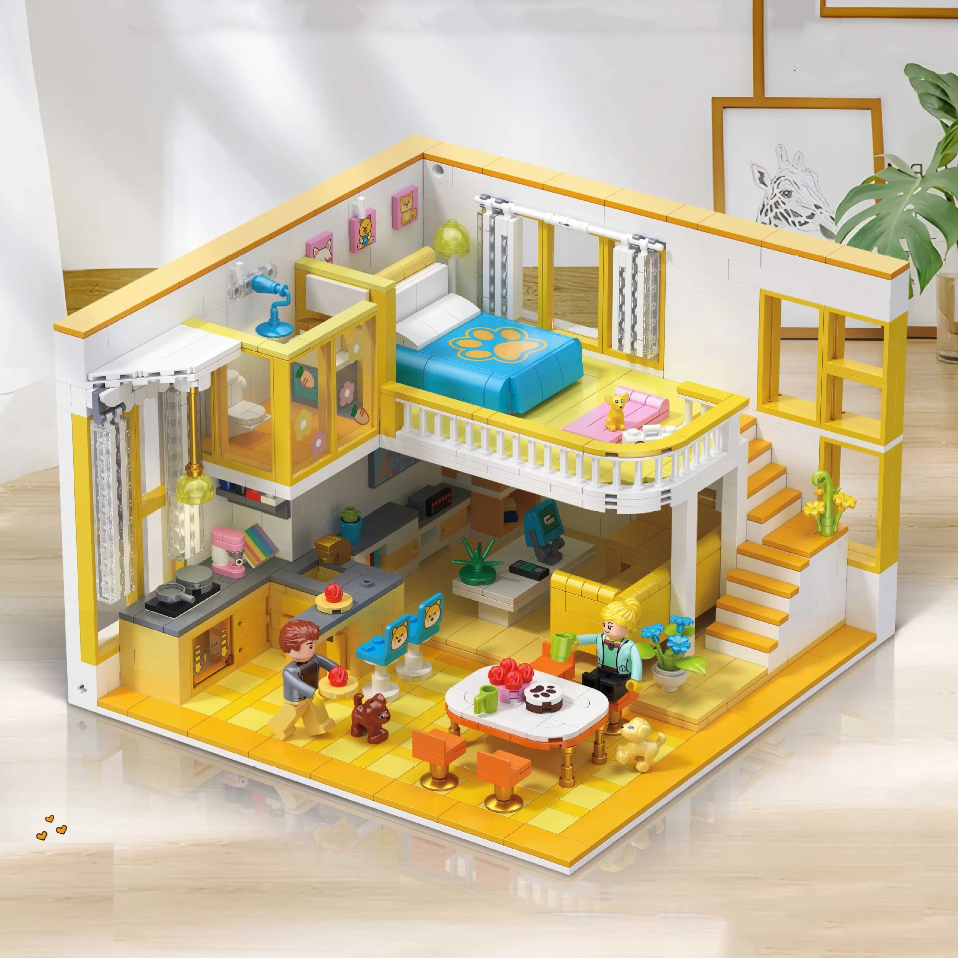 

NEW MINI Creative Nordic House Castle Model Building Blocks City Street View Restaurant Figures DIY Bricks Gift Toys For Kids
