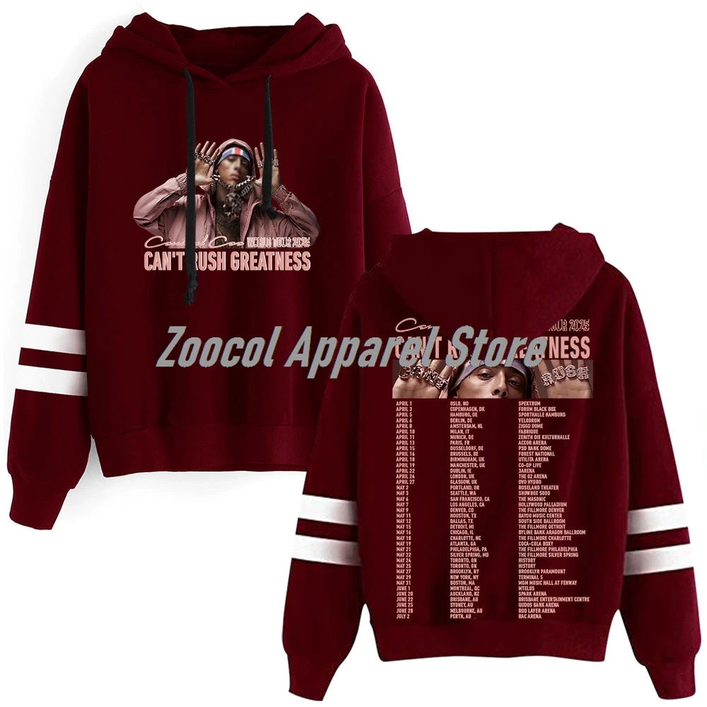Фото Central Cee Can't Rush Greatness World Tour 2025 Merch Уличная одежда без карманов с параллельными перекладинами и рукавами №4