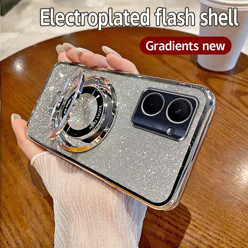 Чехол для Realme C33 RMX3624 гальванический мягкий блестящий чехол из ТПУ задней панели