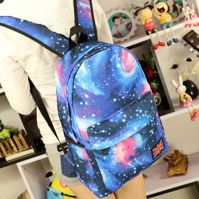 

Новая сумка звездное небо аккуратная сумка Японский Харадзюку Корейская двойная сумка на плечо рюкзак женская сумка студенческая сумка