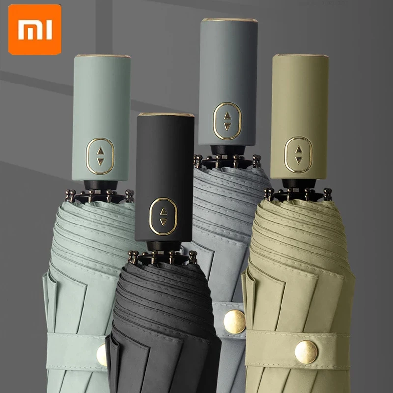 

Автоматический зонт Xiaomi 10k, защита от дождя, ветра, для мужчин и женщин, 3 складных зонта, большой дорожный зонтик, подарок