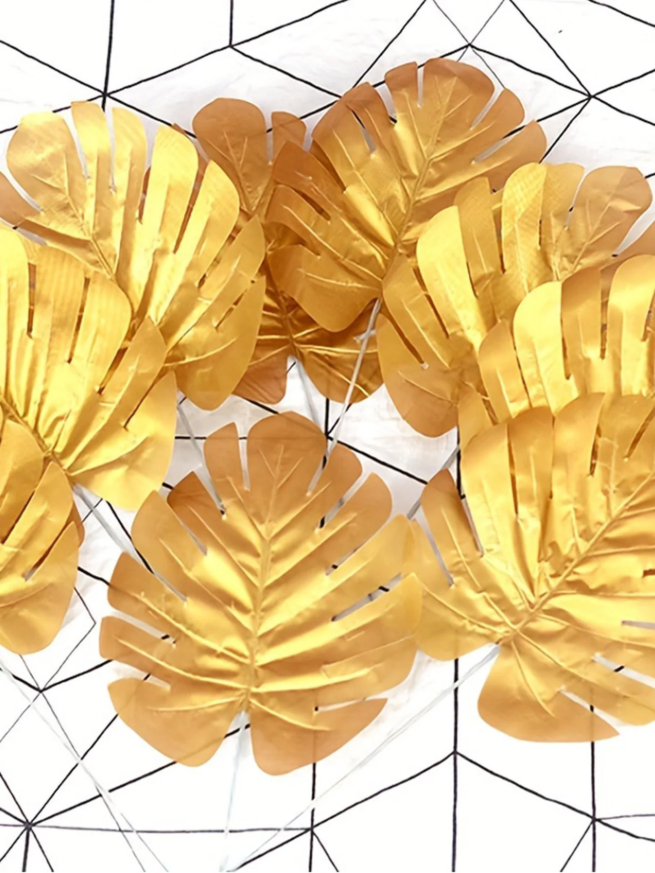 10 шт. золотые искусственные Пальмовые Листья для украшения свадебной вечеринки