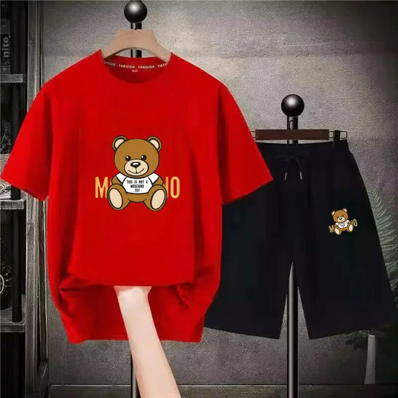 New Men's T-Shirts Set Cotton Luxury Brand Quality Shorts Tracksuit 2 Piece Outfits Fashion Print Summer Man Clothing Streetwear