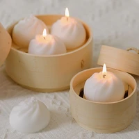 1pc steamed bun candle home decoration birthday decoration soy wax scented candles wedding decoration photography props