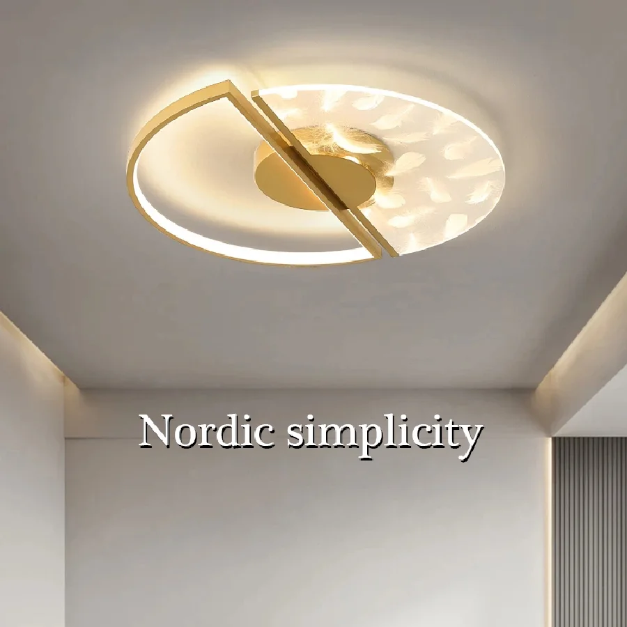 

2021 feather ceiling lamp bedroom lamp simple modern light luxury nordic living room lamp master bedroom room chandelier
