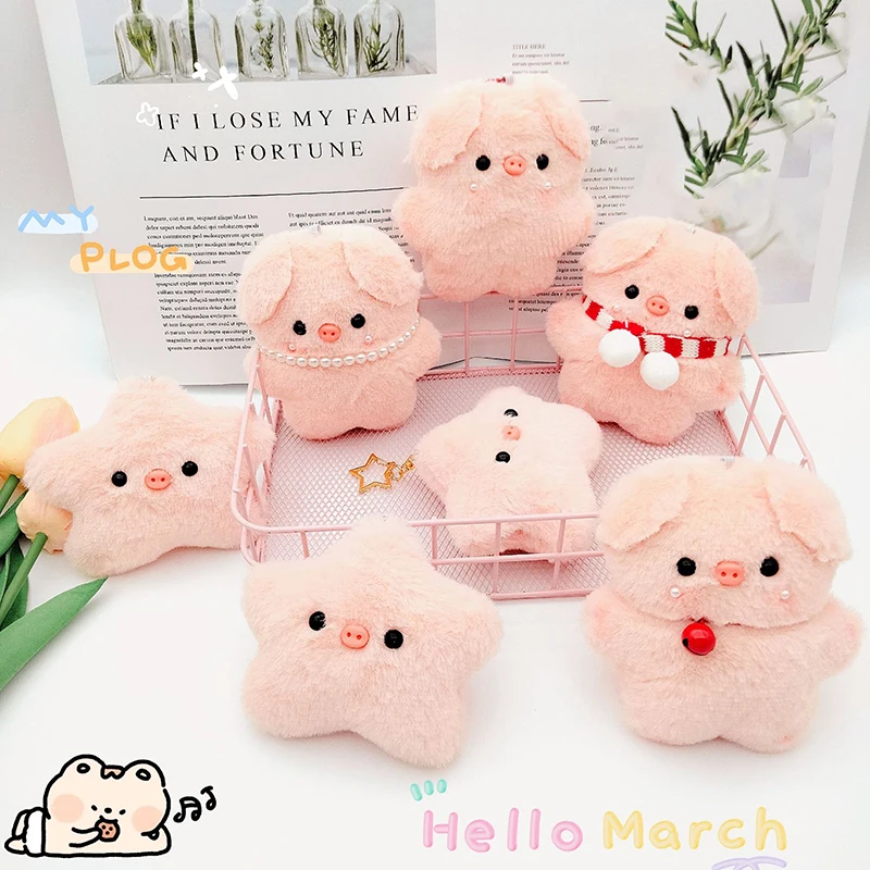 Delicate Pig Plush Toy Pendant Fashionable Pink Pig Keys Holder Plush Dolls Keychains Pendants Backpack Pendant for Teen
