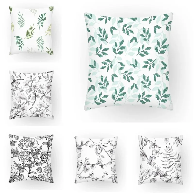 

Cushion Cover Plant Nordic Pillowcase Upholstery Floral Decorative Pillows 45x45 Sofa Artistic Home Decor Textile Cojines E2180