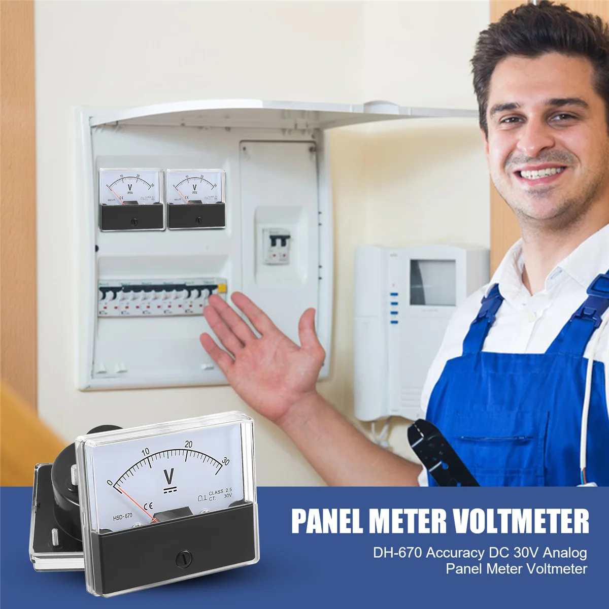 DH-670 Точность DC 30V аналоговая панель измеритель вольтметр