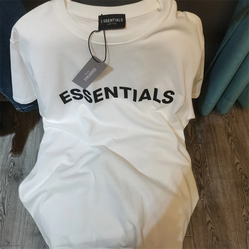 2023 New Arrival Essentials T-shirt Solid Drops Print T Shirts Short Sleeve Cotton Tshirt One Day Ship Out Tops Tees