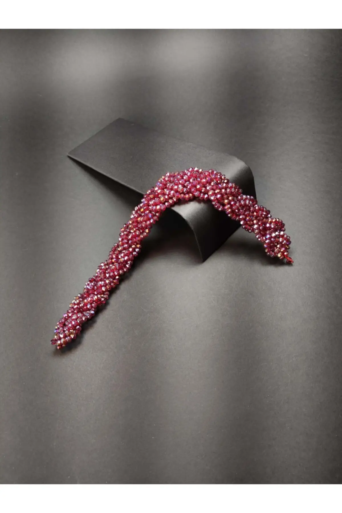 

Bridal Accessories Bright Red Color Handmade Glass Beads Wedding Hair Accessory Bridal Crown For Wedding