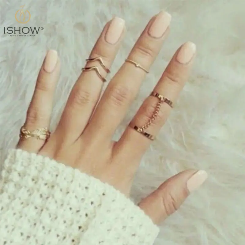 

Ring Above Hot Knuckle Finger Gold 5pcs/set Fashion Tip Stacking Mid Midi Band