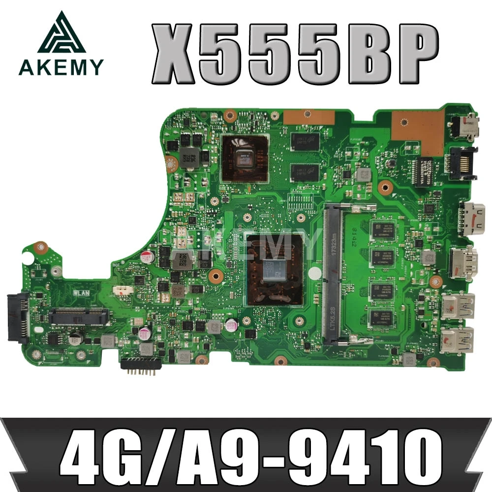 

Новая материнская плата AKEMY X555QG для ноутбука ASUS X555Q X555B X555BP K555B A555B K555Q, оригинальная материнская плата 4GB-RAM