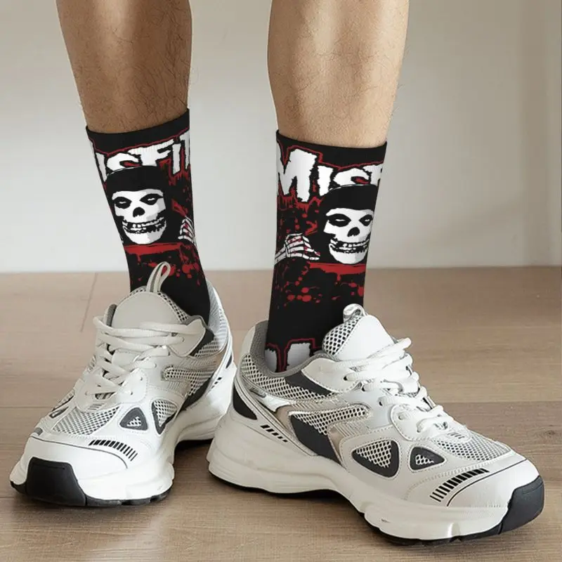 Забавные мужские носки на заказ в стиле рок-панк с принтом черепа