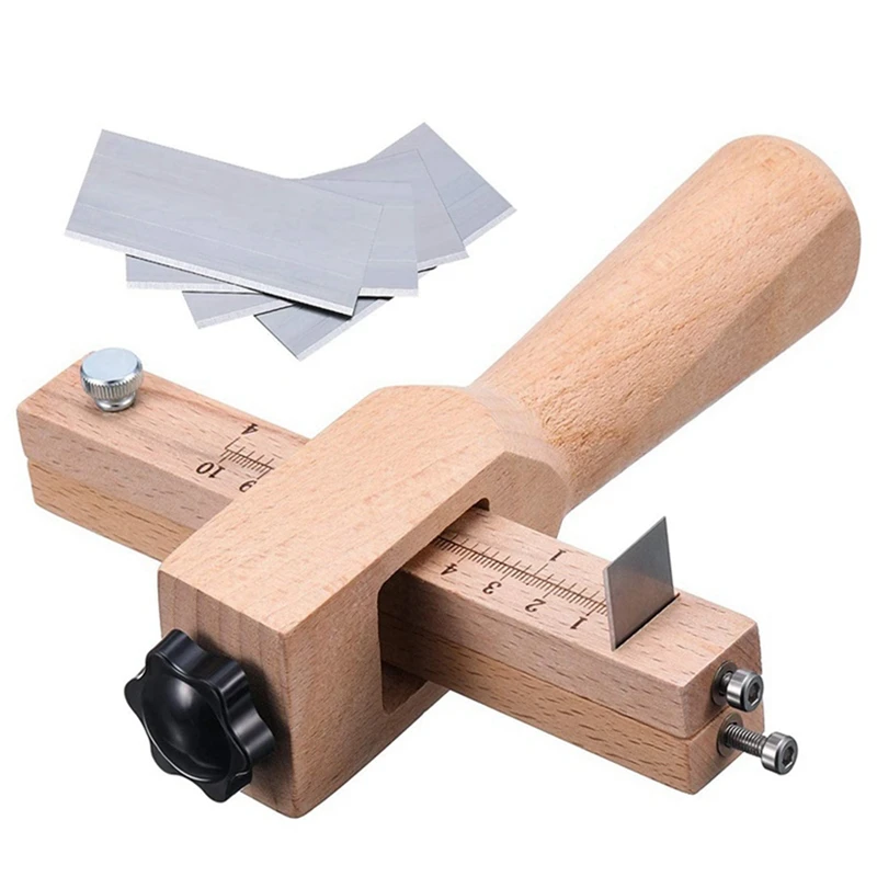 

1 Set Adjustable Belt Cutter Thickness Leather Strap Cutter Cutting Cutter With 5 Blades