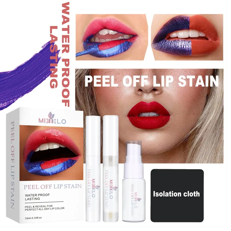 

Peel Off Lip Stain Tint High Pigment Color Smudge Proof Makeup Long Lasting Waterproof Liquid Lipstick Set Maquiagem Smooth