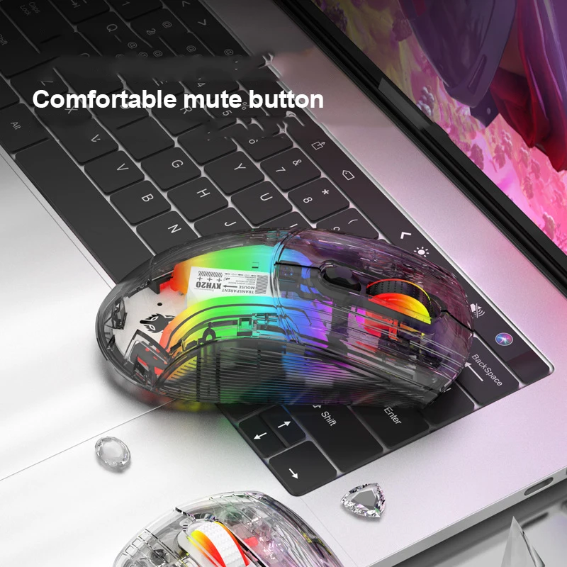 Беспроводная Bluetooth 2 4G USB трехрежимная подключение прозрачная RGB эффект освещения