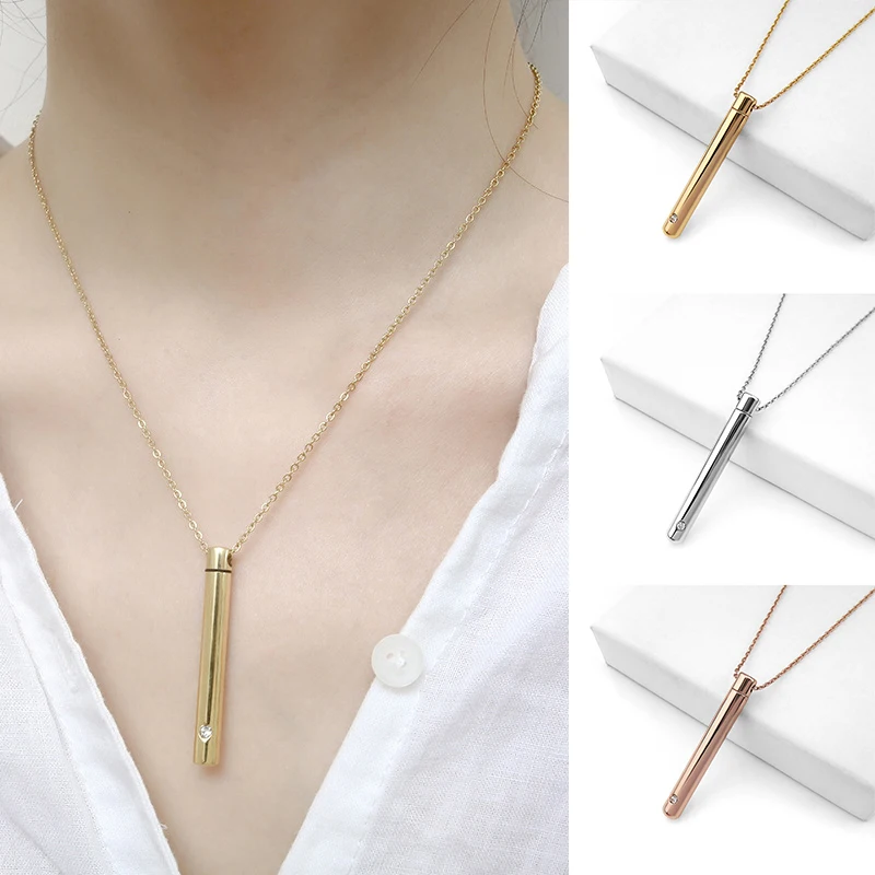 

Hollow Gift Necklaces Keepsake Ashes Stainless Steel Couple Jewelry Chain Pendants Casual