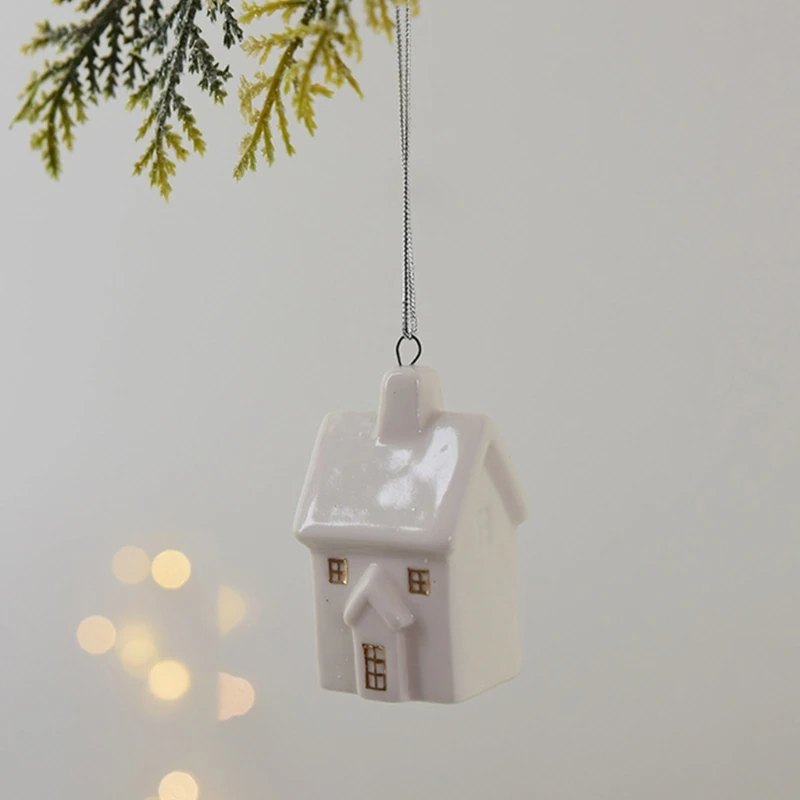 Декоративное белое керамическое рождественское тематическое украшение для