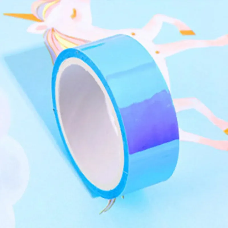 

1 шт., 15 мм, 5 м, лазерная блестящая лента васи, яркие цвета, декоративные клейкие маскирующие ленты для скрапбукинга, альбомов, канцелярские ленты