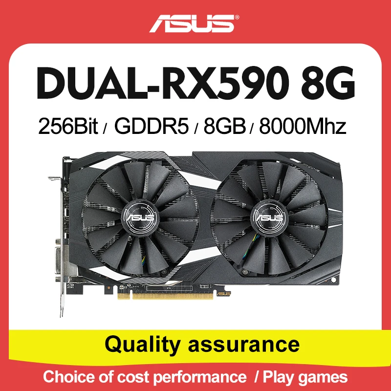 

Видеокарта ASUS AMD RX590GME, игровой настольный компьютер 8G GDDR5 RX580