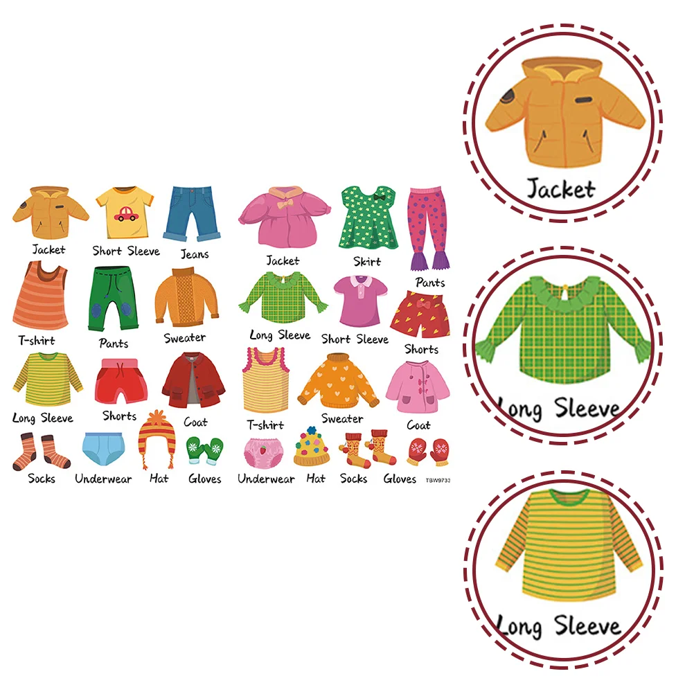 

Labels Clothes Dresser Clothing Decals For Girls Sticker Applique Wardrobe Stickers