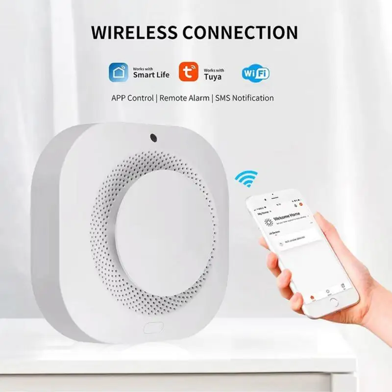 

Tuya WiFi Smoke Detector Sensor Fire Alarm For Smart Home Security System Firefighters Works With Google Home Alexa Voice