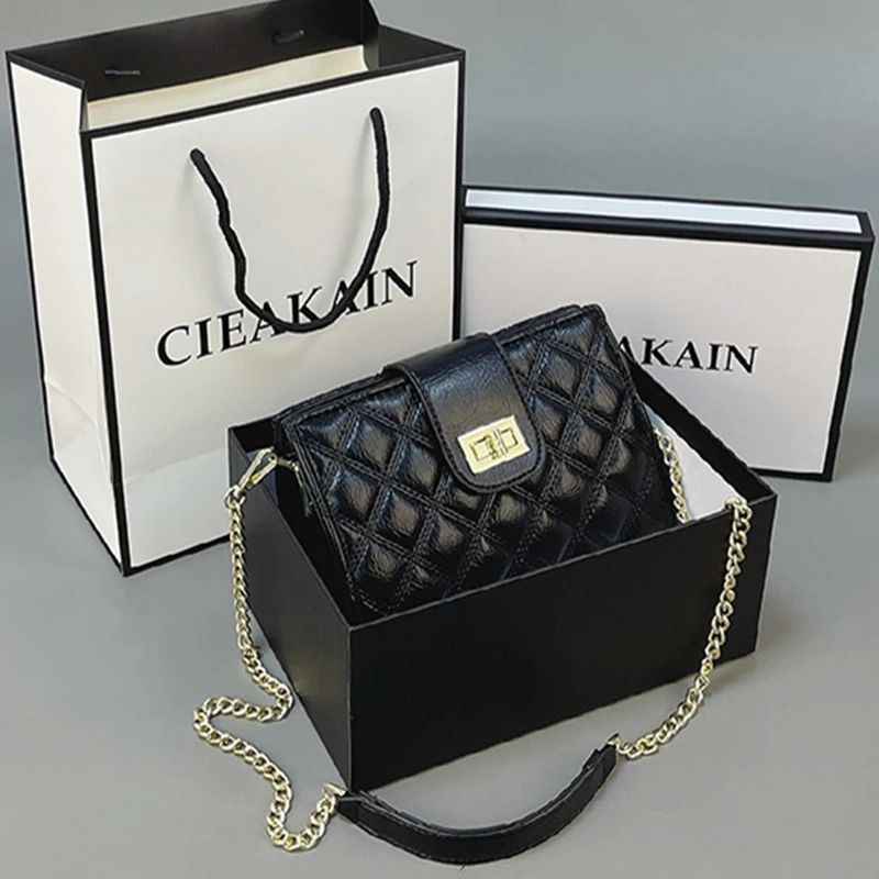 

Новинка 2022, модная Универсальная высококачественная сумка-мессенджер на одно плечо с цепочкой и стразами, маленькая квадратная сумка, роск...