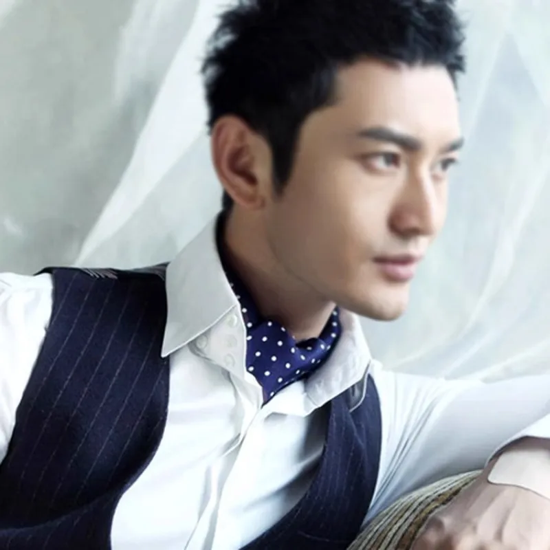 Мужской шарф в британском стиле ретро горошек Универсальный Корейском Модный