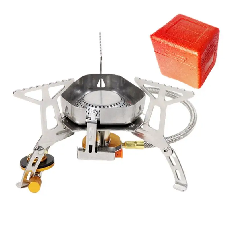 

Three Head Stove High-power Burner Barbecue Portable Camping Windproof Stove Outdoor Tourism Folding Gas Stove Cooking Utensils