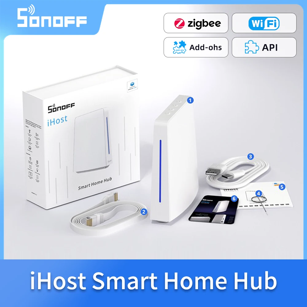 

SONOFF IHost Smart Home Hub Wi-Fi Wireless Gateway Zigbee Standard Protocol Smart Scene Home Security Sensor Smart Home System