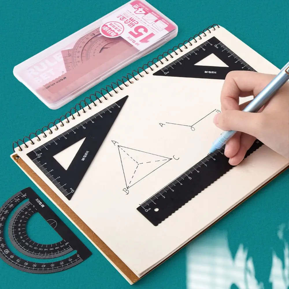 

Hollow Geometry Office Compass Measurement Metal Rulers Drafting Supplies Aluminium Ruler Set Examination Stationery