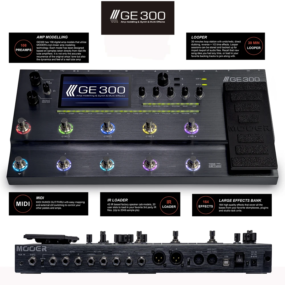 Mooer Ge300 педаль для гитарных эффектов Педаль гитары многофункциональная Overdrive