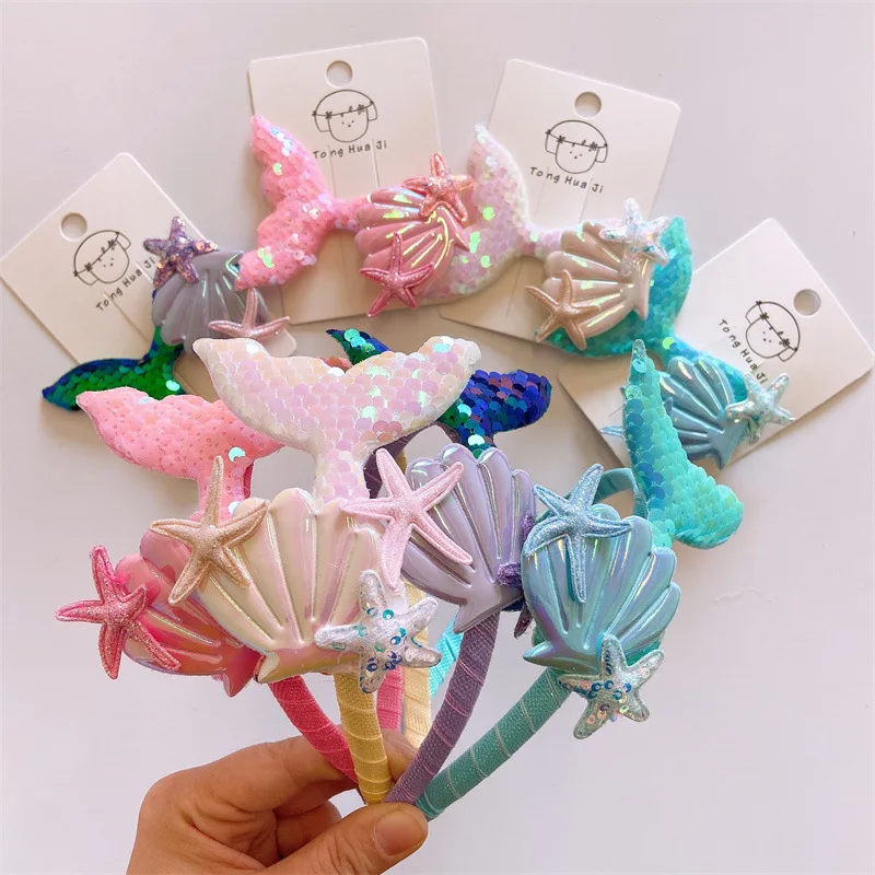 

Oversized Mermaid Sequins Barrettes Children Girls Sweet Hairpins Fashion Headbands Hair Accessories Hair Clips for Kid