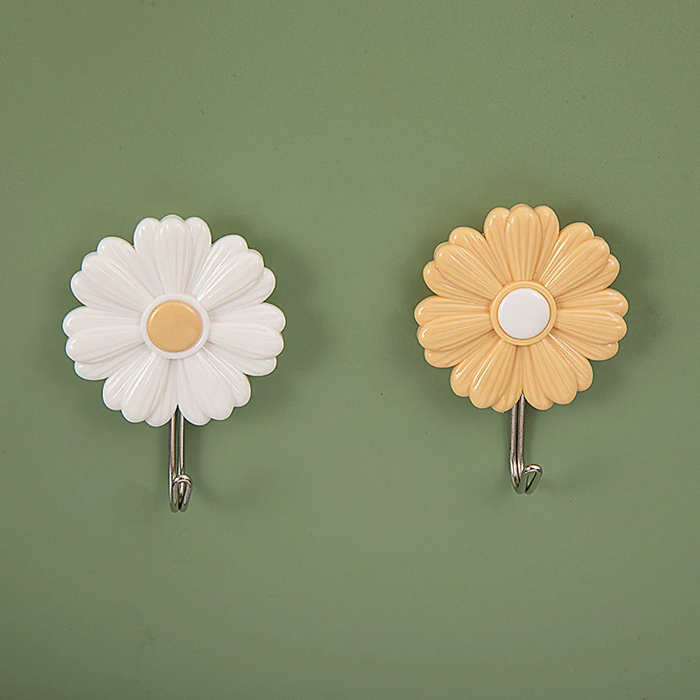 

Daisy Sticky Hook Bathroom Towel Hooks Decorative Kids Coat Rack Wall Hanger Adhesive Keychain Hangers Hats