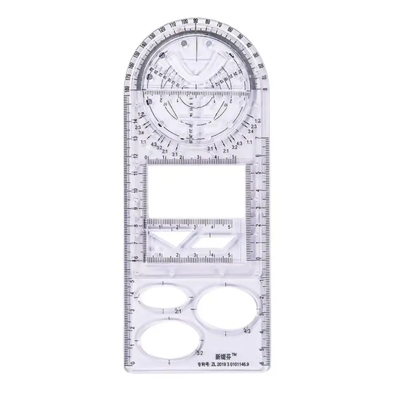 

Template Ruler Measuring Ruler For Students Clear Geometric Drawing Template For Lines Circles Rectangles Triangles Clear Rulers