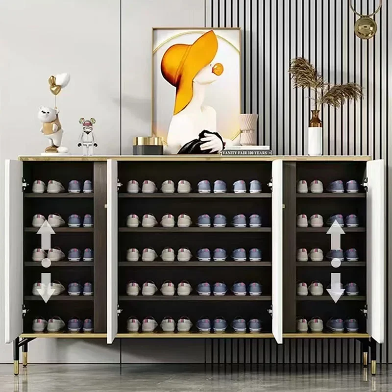 Вход Дизайнерский шкаф для обуви Витрина гостиной Роскошная полка хранения