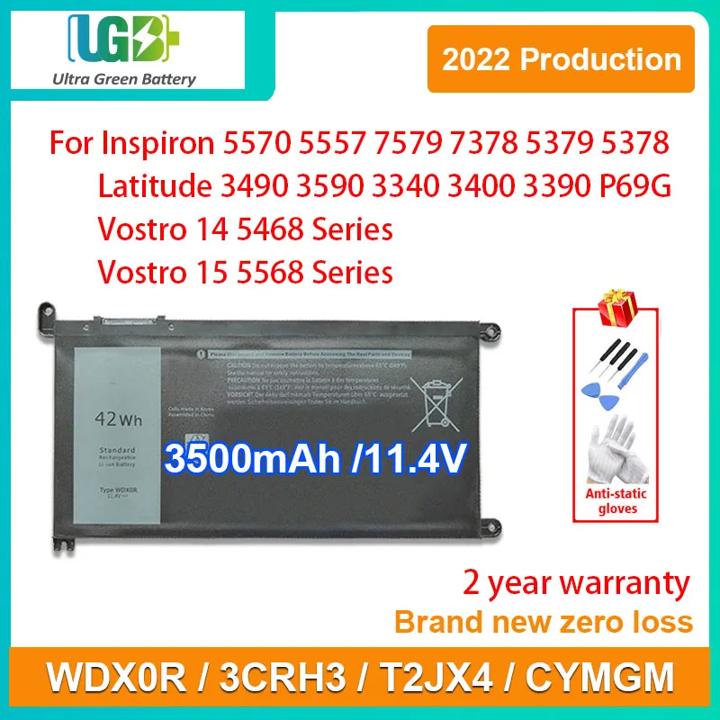

UGB New 3CRH3 WDX0R WDXOR Battery For Dell Inspiron 5570 5557 7579 7378 5379 5378 Latitude 3490 3590 3340 3400 3390 P69G