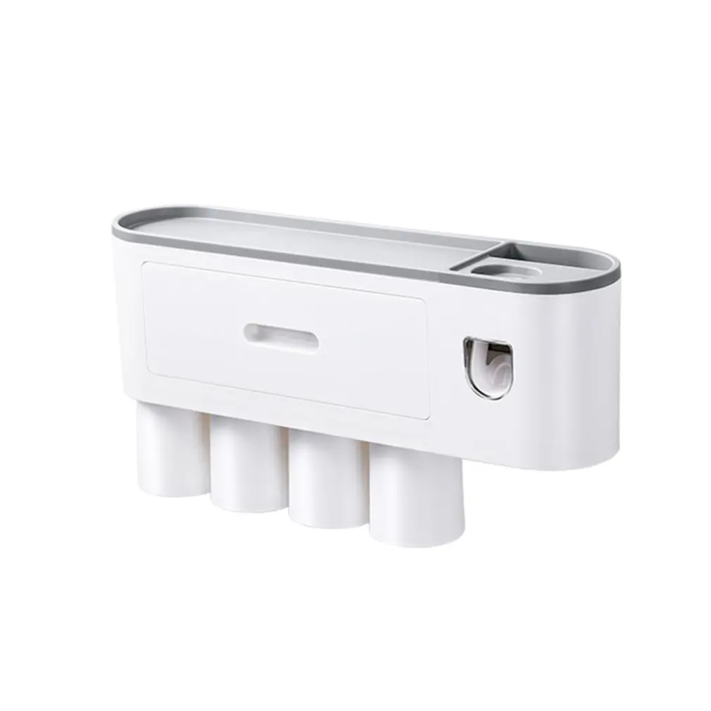 

New Wall-mounted Toothbrush Holderr Automatic Toothpaste Dispenser Holder Wall Mount Rack Storage For Bathroom Home