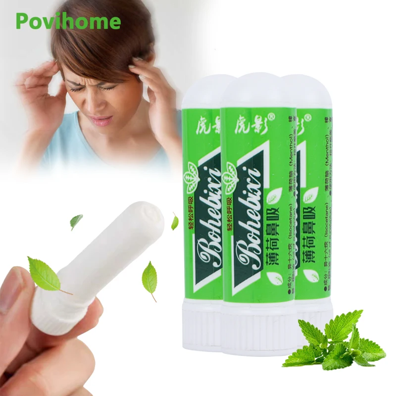 

1/3/5Pcs Nasal Inhaler Mint Essential Oil Refreshing Cream Relieve Rhinitis Sinusitis Fatigue Ointment Headache Massage Plaster
