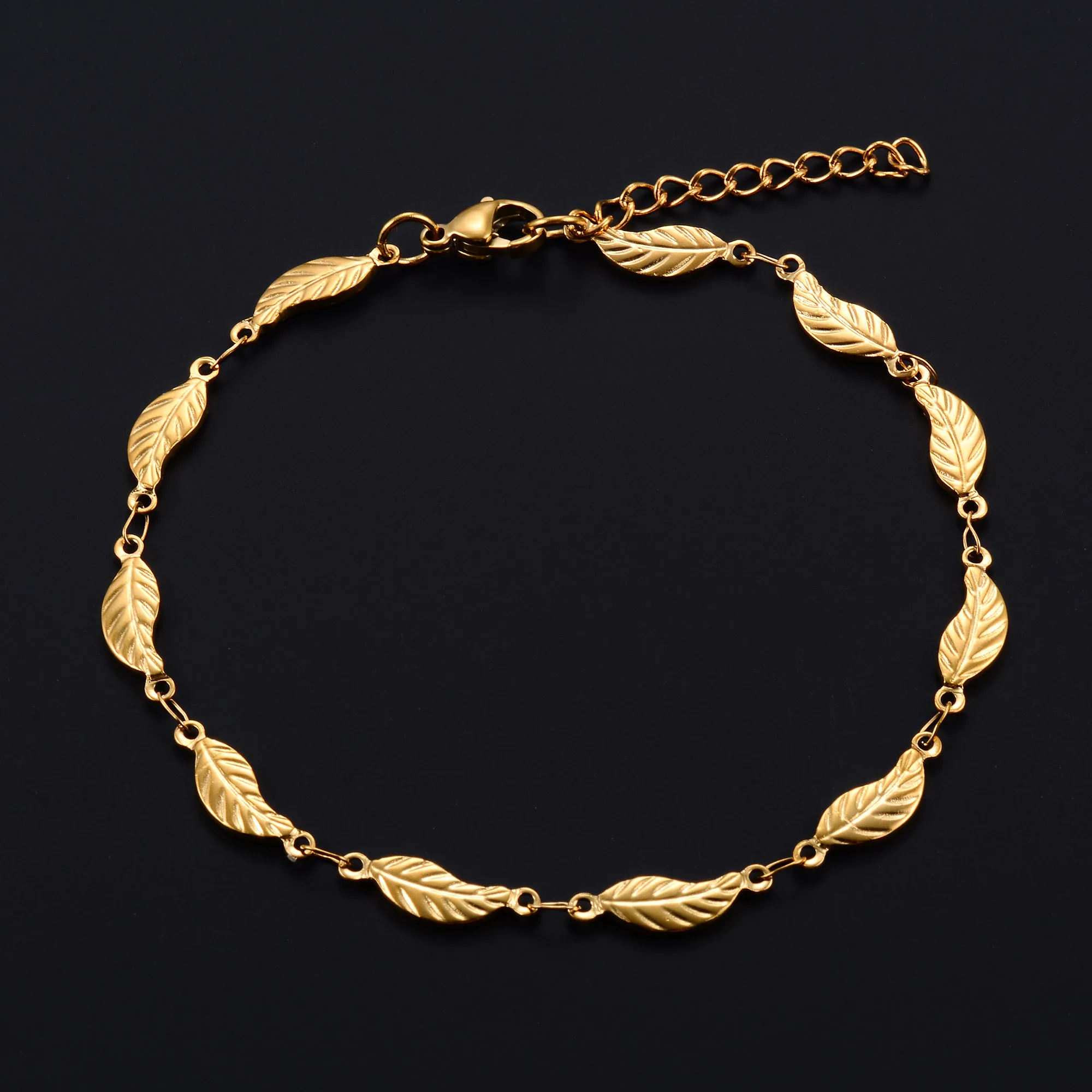 4 8 мм уникальный браслет-цепочка из нержавеющей стали с листьями для женщин