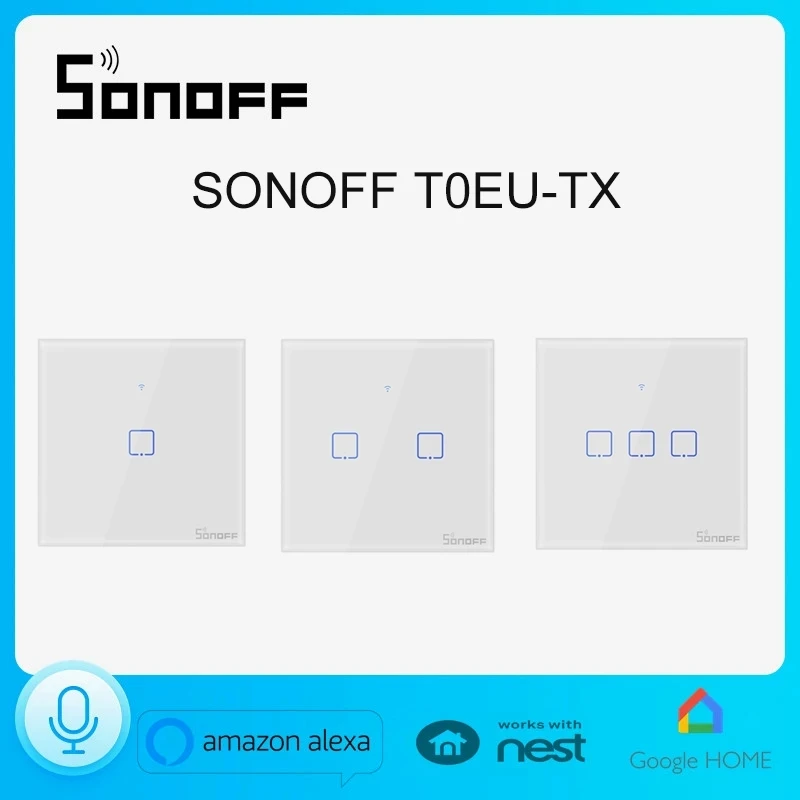 

Sonoff T0EU TX Series Wifi Wall Touch Smart Home Switch Remote Control Time Schedule Via eWeLink Works With Alexa Google Home