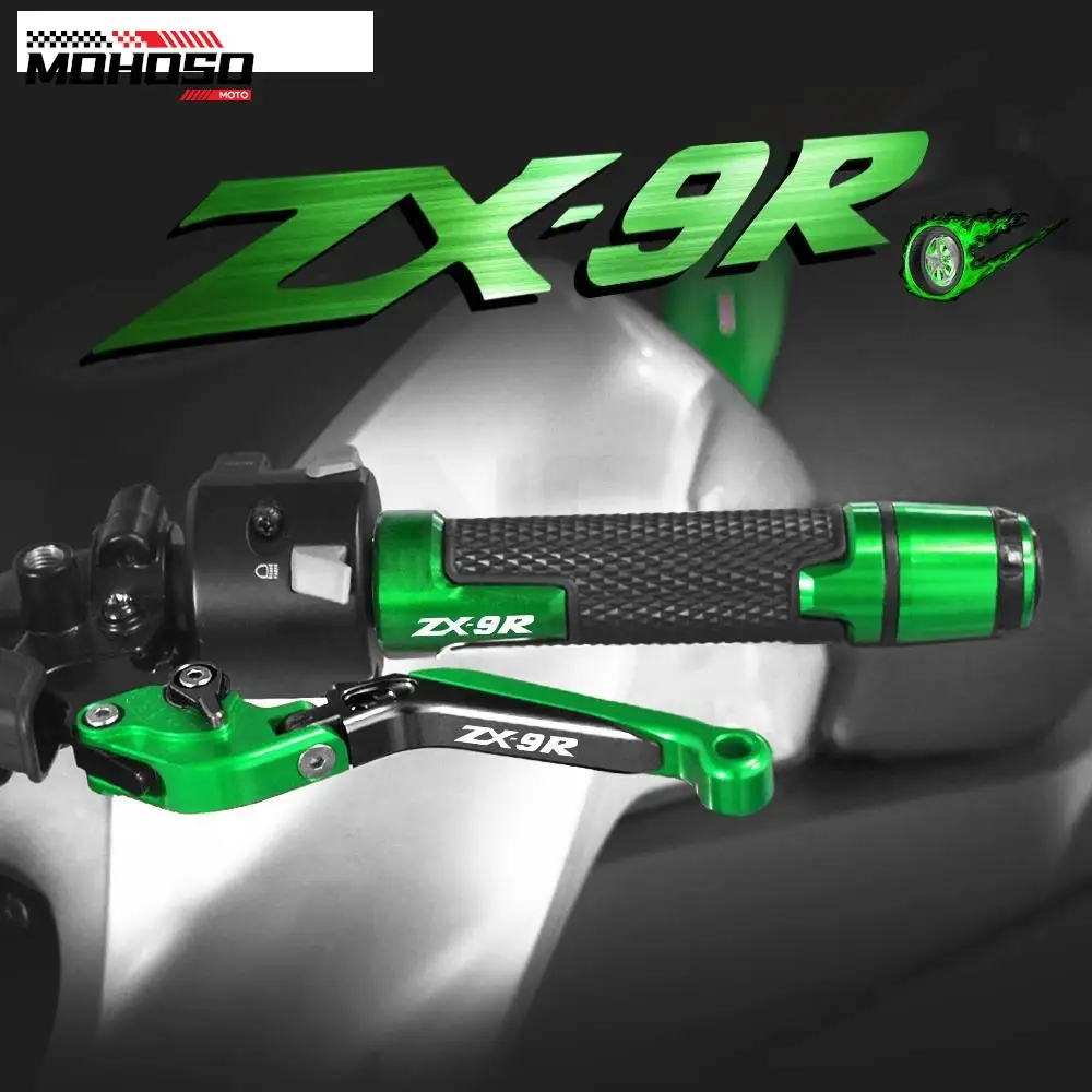 

Motorcycle Aluminum Brake Clutch Levers Handlebar hand Grips Ends For Kawasaki ZX9R ZX 9R ZX-9R 1998 1999 2000 2001 2002 2003