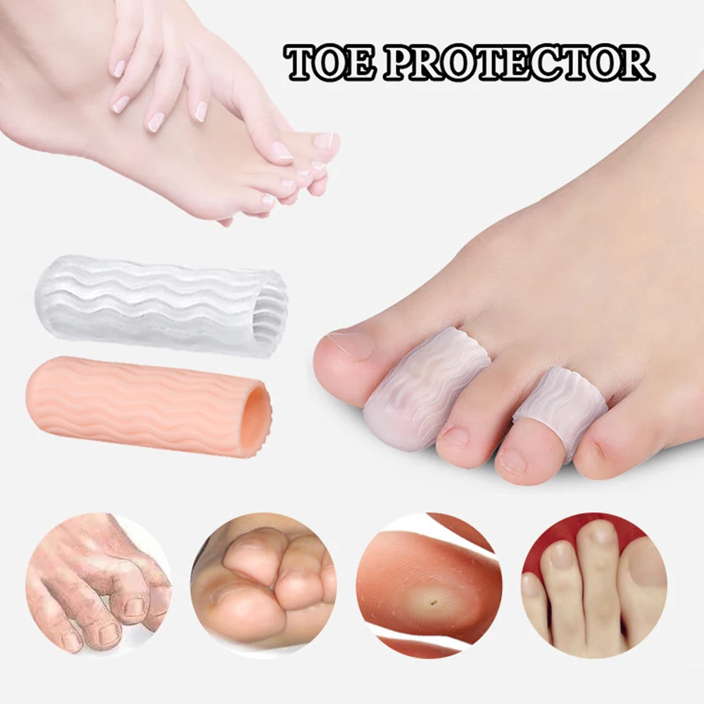 

1 Pair Silicone Bandage Toe Cushion Anti-Friction Toe Caps Cover Toe Protectors Breathable Bunion Protector Foot Care Tool