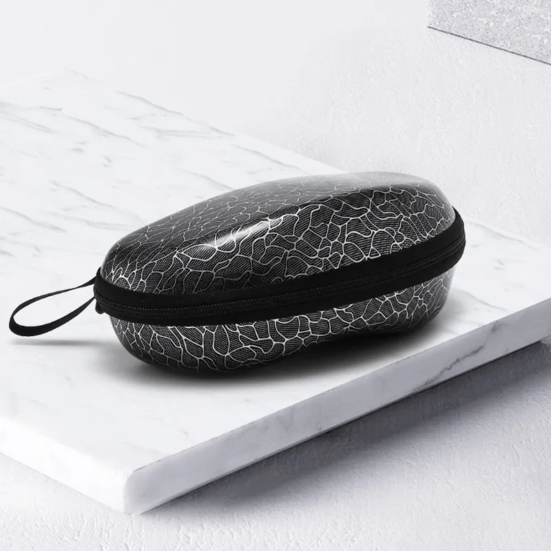 

Fashion Oversized Leather Vintage Pattern Sunglasses Case For Women Glasses Hard Case Zipper Glasses Box