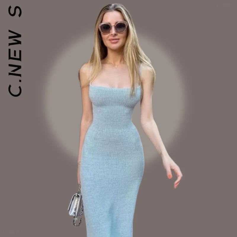 

C.New S женское модное платье на бретельках без бретелек с открытой спиной на шнуровке платья простые мягкие женские платья платье для женщин