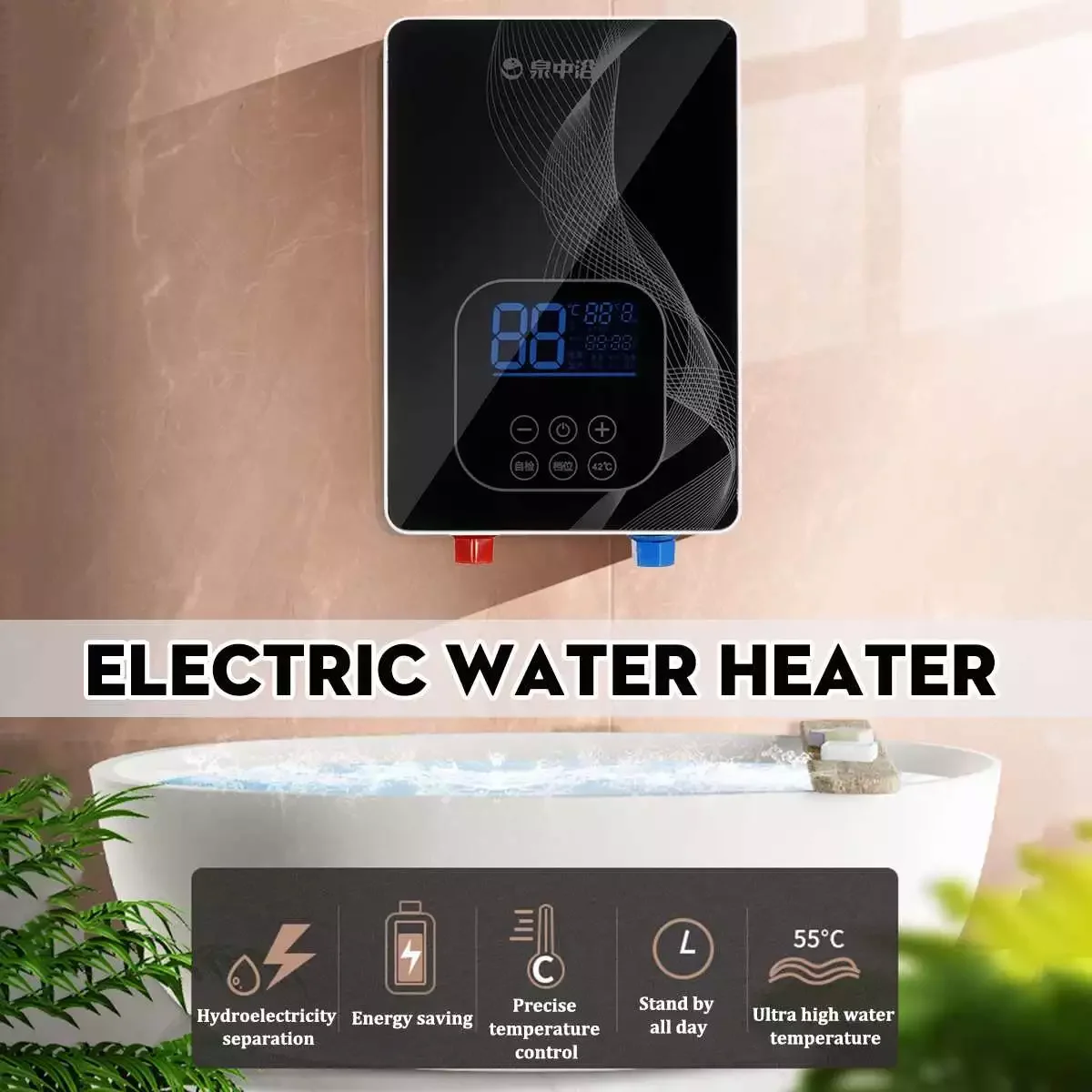 NEW 110V-220V 6000W Instant Electric Water Heater Home Intelligent Constant Temperature Fast Heating Small Shower Bath Machine enlarge