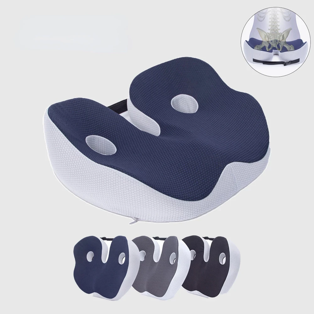 

Memory Foam Sit Bone Relief Seat Cushion for Butt Lower Back Hamstrings Hips Ischial Tuberosity Reduce Fatigue for Chair