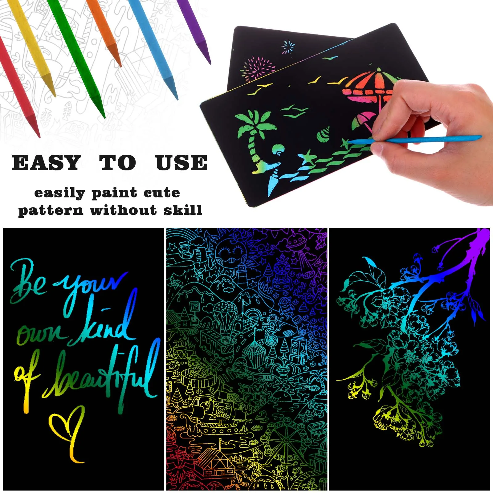 

600PC Colorful Heavy Duty Wood Stylus Tools Wooden Stylus Stick Art Sticks Woode