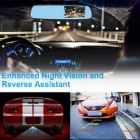 4 3 inch rearview mirror car driving recorder front rear double recording 1080p 170 degree wide angle dash cam